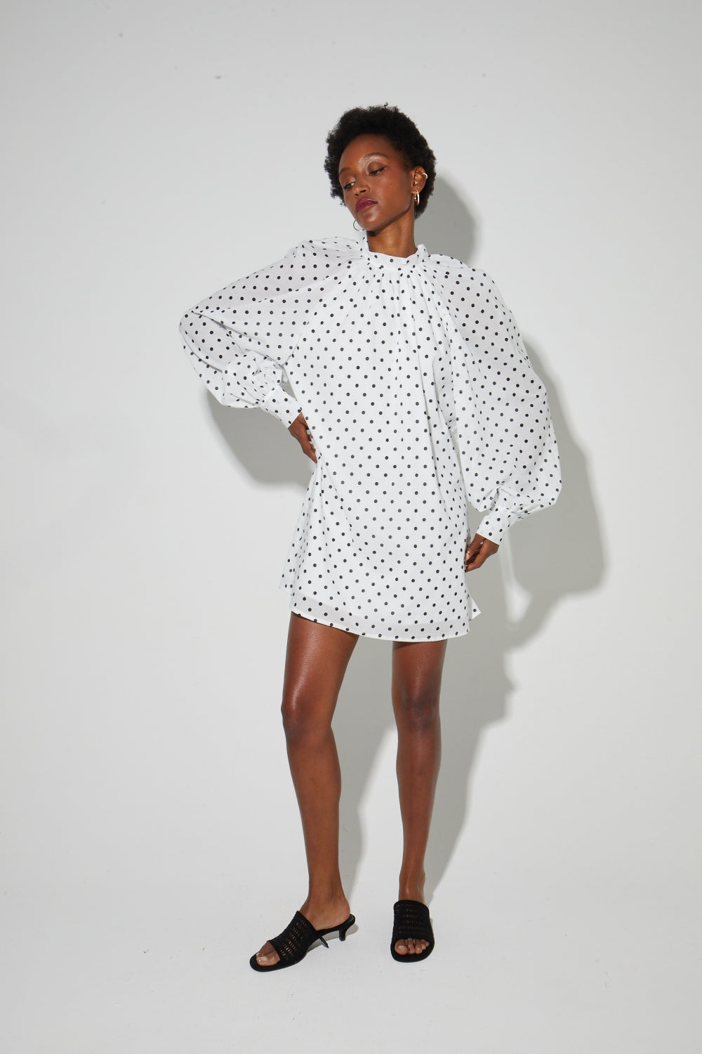Robe Ilona Voile Pois, Fabriquée En Italie