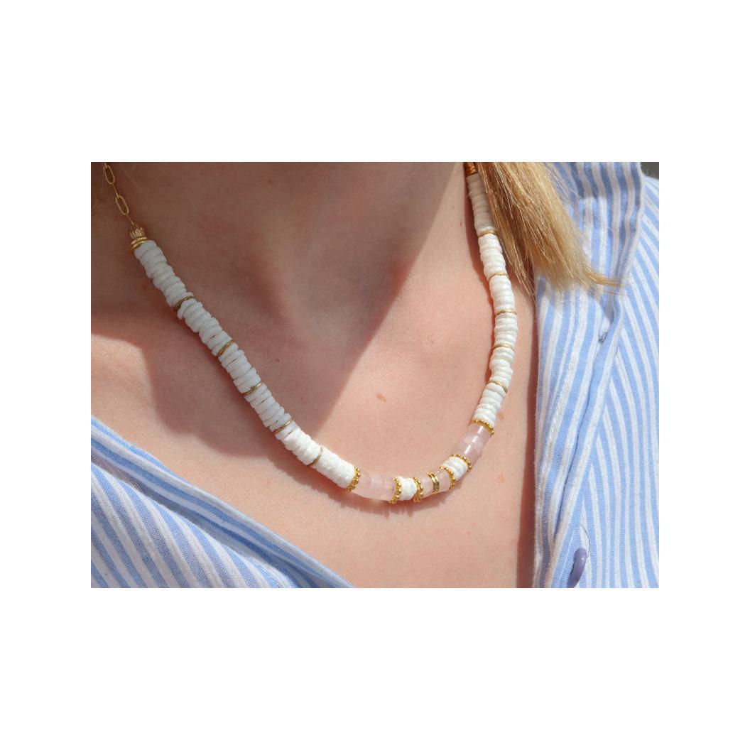 Kit Diy Bijouterie - Mon Collier En Perles Heishi Et Quartz