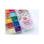 Maxi Boite - 16 Couleurs De Perles Heishi Pop Et Accessoires + Perles Lettres, Ciseaux Et Fil Élastique