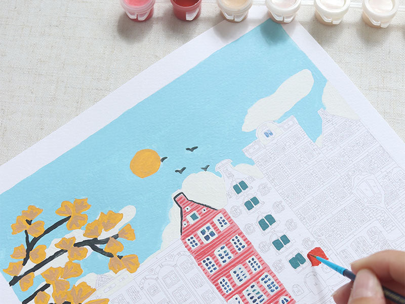 Coffret Peinture Au Numéro - Petit Pinceau - Amsterdam Par Nidhi Kachhadiya