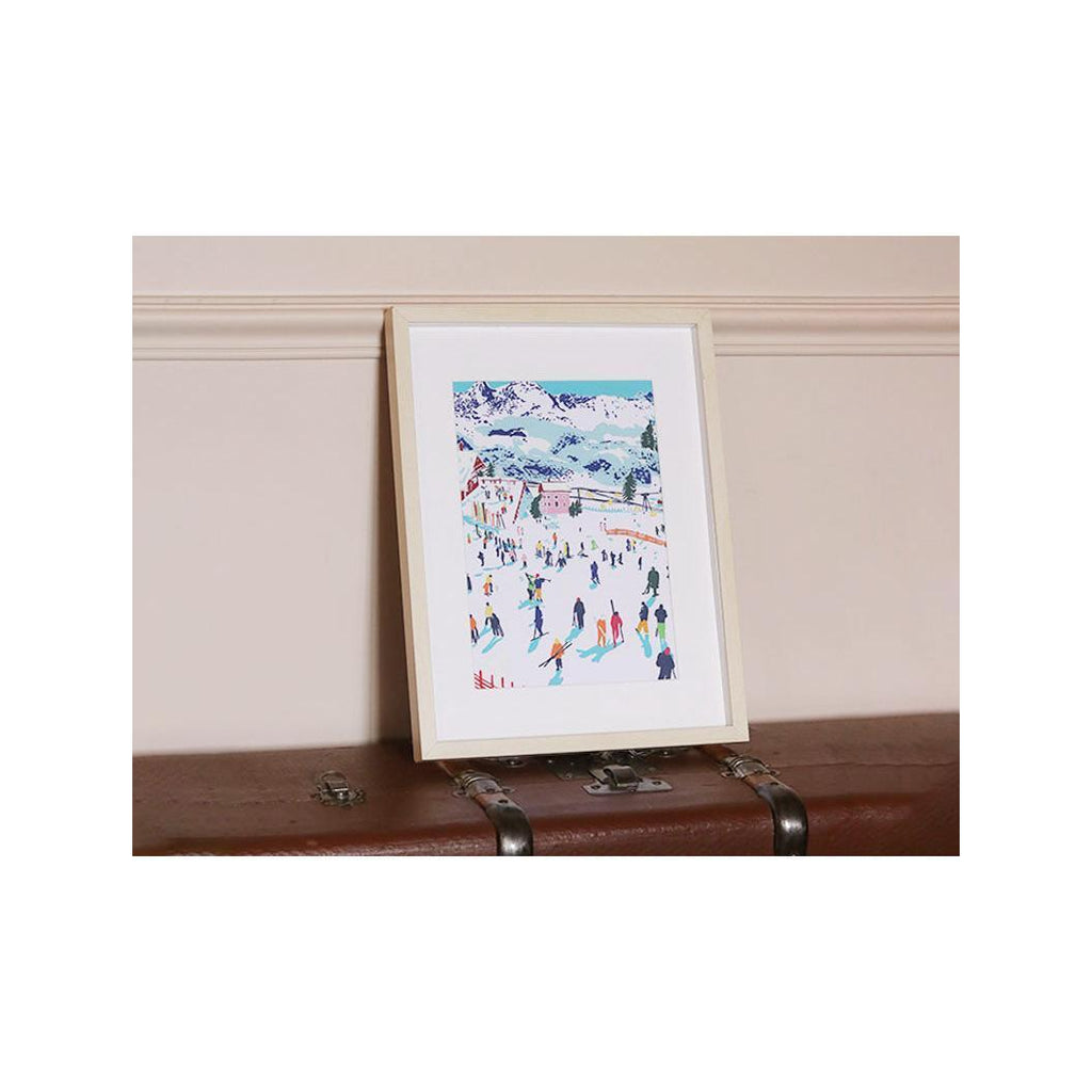 Coffret Peinture Au Numéro - Petit Pinceau - Skiing Among Montains Par Katie Smith