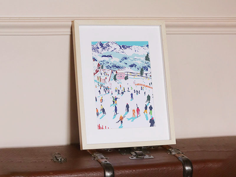 Petit Défaut : Petit Prix ! Coffret Peinture Au Numéro - Petit Pinceau - Skiing Among Montains Par Katie Smith