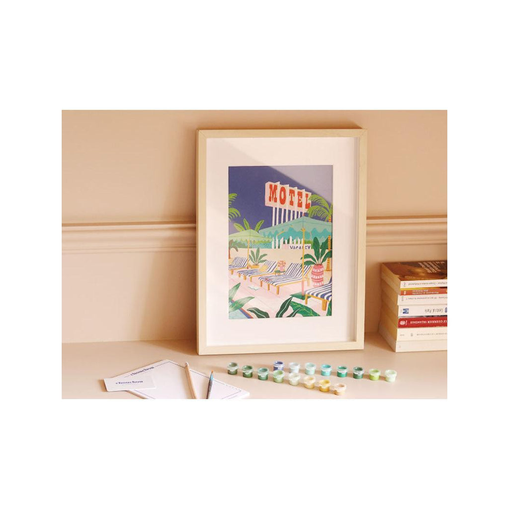 Coffret Peinture Au Numéro - Petit Pinceau - The Motel Pool Par Jessica Smith
