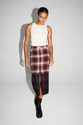 Maxi Skirt Moara Tartan Tie And Dye Fabriqué En Italie