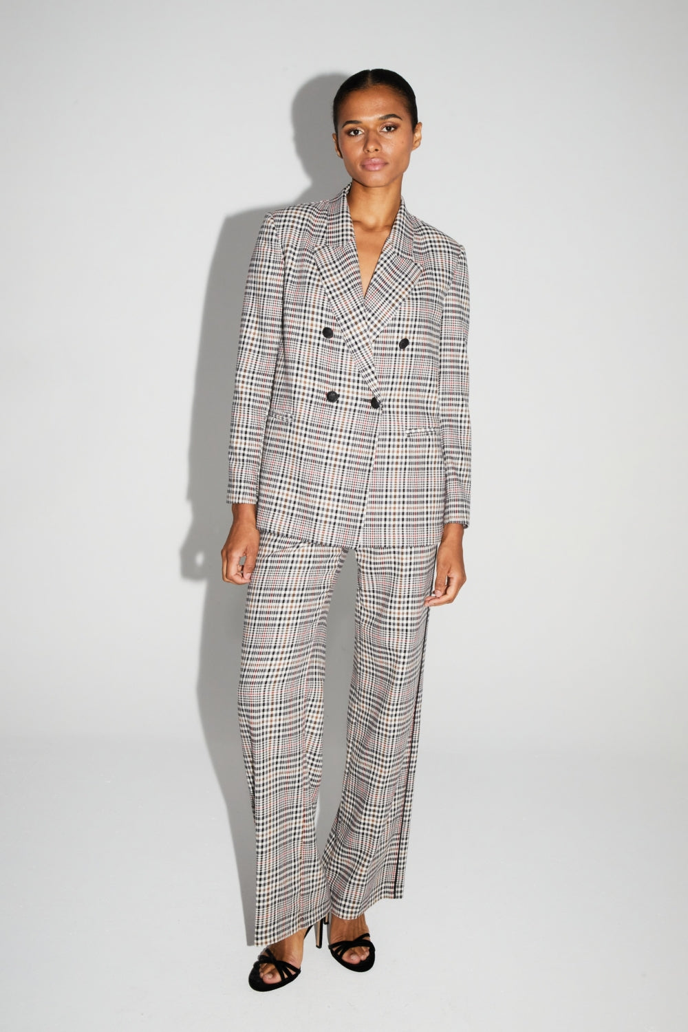 Pantalon Clark Pied De Poule Red Fabriqué En Italie