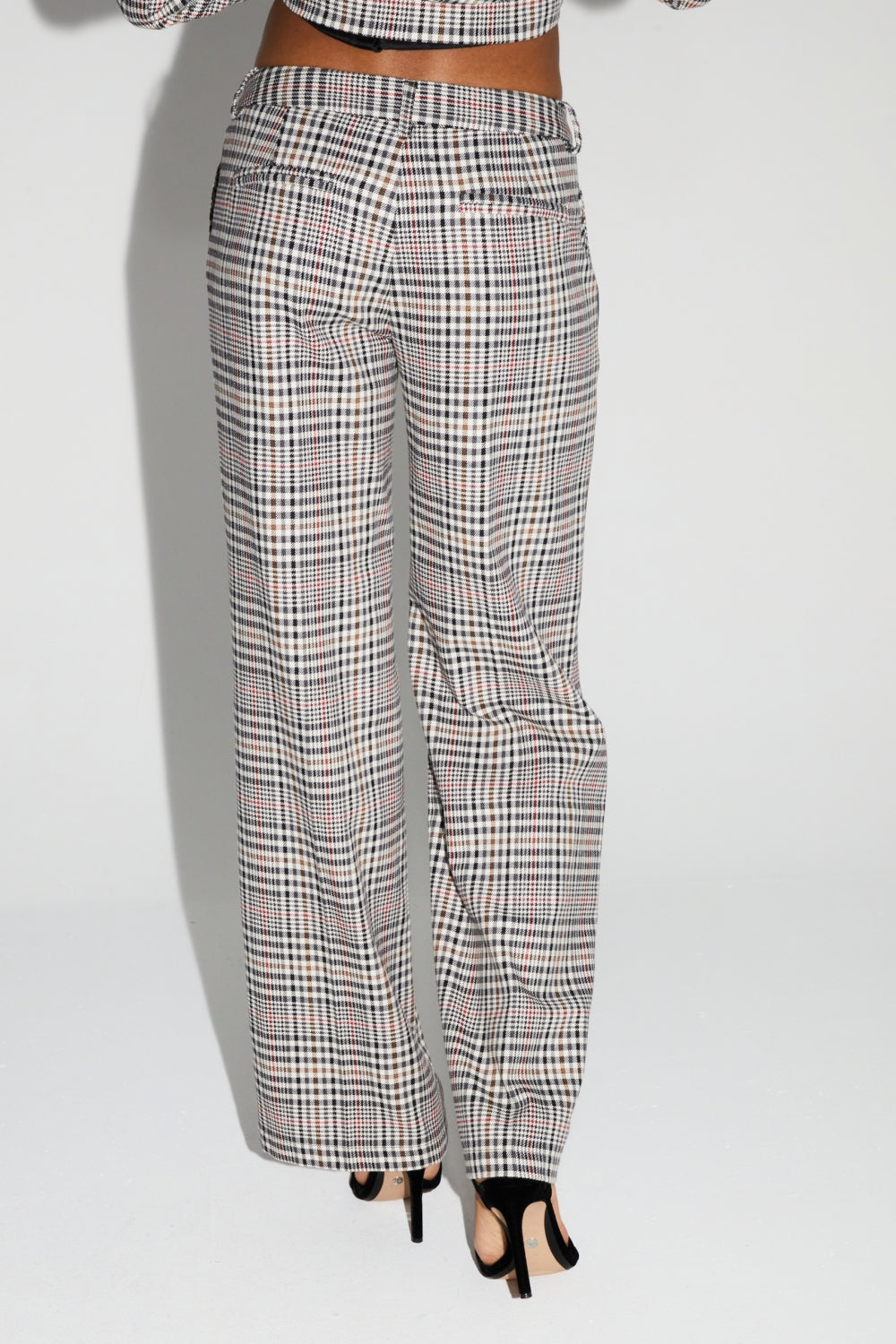 Pantalon Clark Pied De Poule Red Fabriqué En Italie