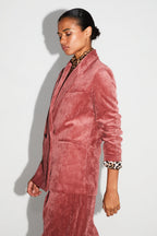 Blazer Ema Velours Vintage Cognac Doux Fabriqué En Italie