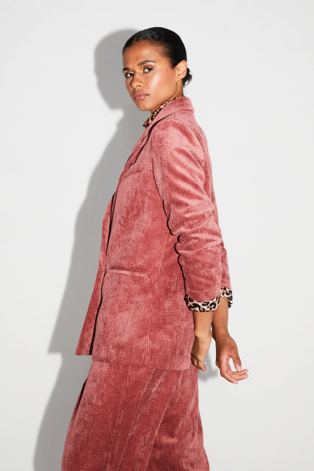 Blazer Ema Velours Vintage Cognac Doux Fabriqué En Italie