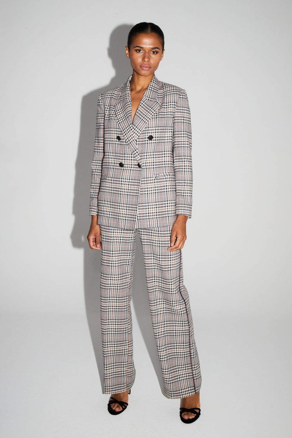 Blazer Ema Pied De Poule Lucky Star Red Fabriqué En Italie