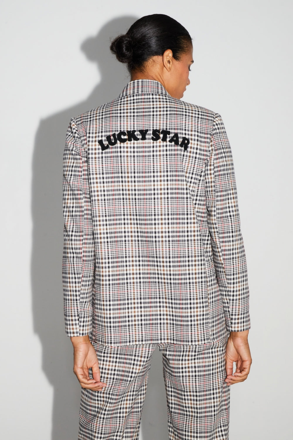 Blazer Ema Pied De Poule Lucky Star Red Fabriqué En Italie