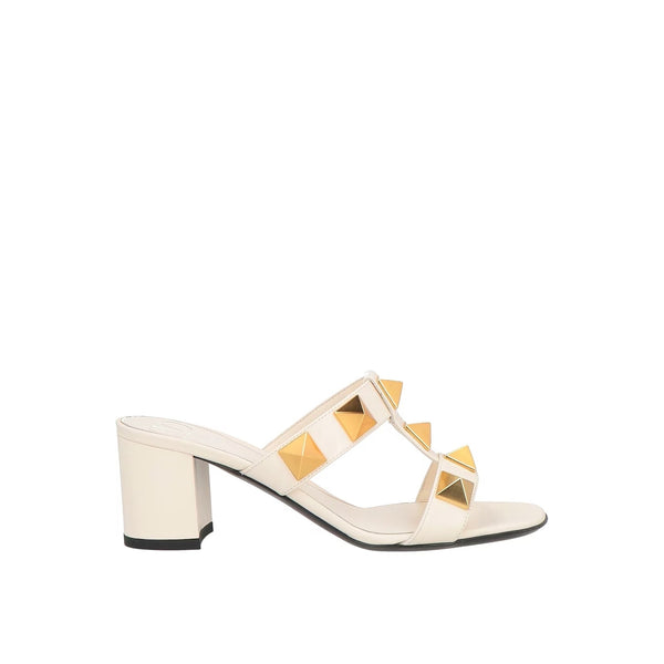 Sandales Valentino Garavani Roman Stud Leather - Cream - Femme