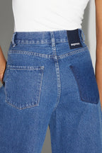 Denim Swiggy Palazzo Medium Blue Fabriqué Au Portugal