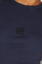 Top Théo Navy Moucheté Fabriqué Au Portugal