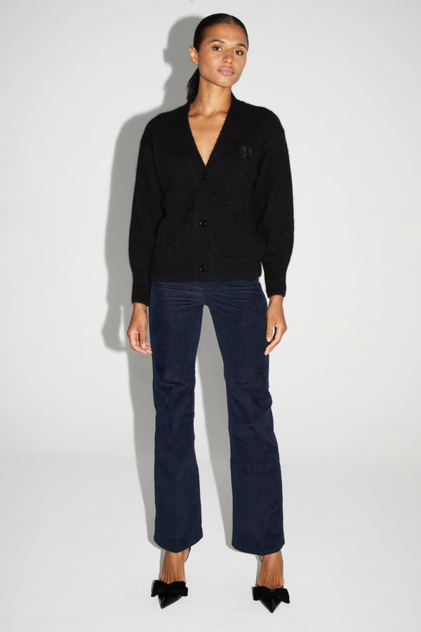 Cardigan Mira Black 100% Laine Extra Vierge Fabriqué Au Portugal