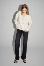 Cardigan Mira Naturel 100% Laine Extra Vierge Fabriqué Au Portugal
