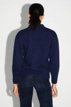 Cardigan Mira Navy 100% Laine Extra Vierge Fabriqué Au Portugal