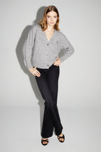 Cardigan Mira Grey 100% Laine Extra Vierge Fabriqué Au Portugal
