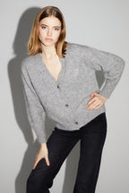 Cardigan Mira Grey 100% Laine Extra Vierge Fabriqué Au Portugal