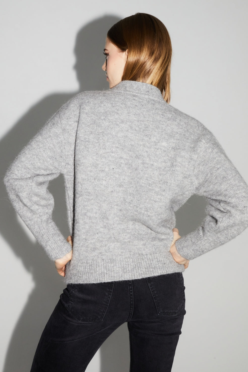 Cardigan Mira Grey 100% Laine Extra Vierge Fabriqué Au Portugal