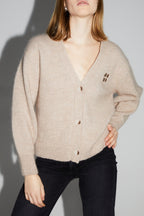 Cardigan Mira Beige 100% Laine Extra Vierge Fabriqué Au Portugal