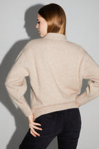 Cardigan Mira Beige 100% Laine Extra Vierge Fabriqué Au Portugal