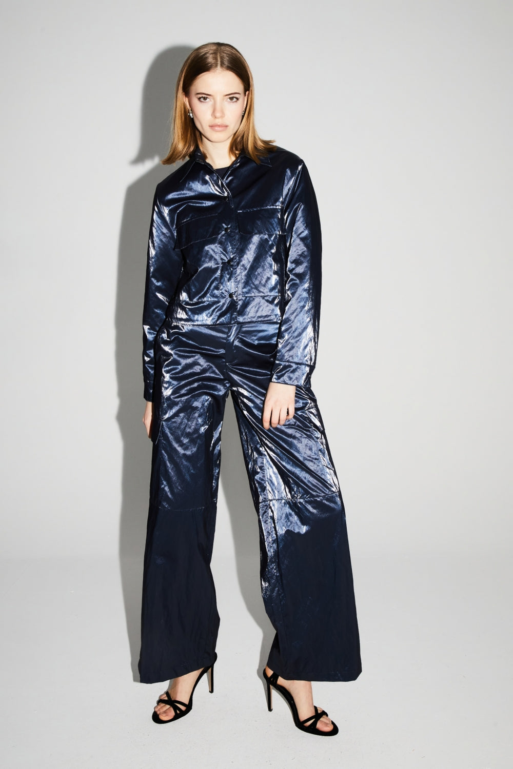 Pantalon Cargo Nolan Mercurio Blue Fabriqué En Italie