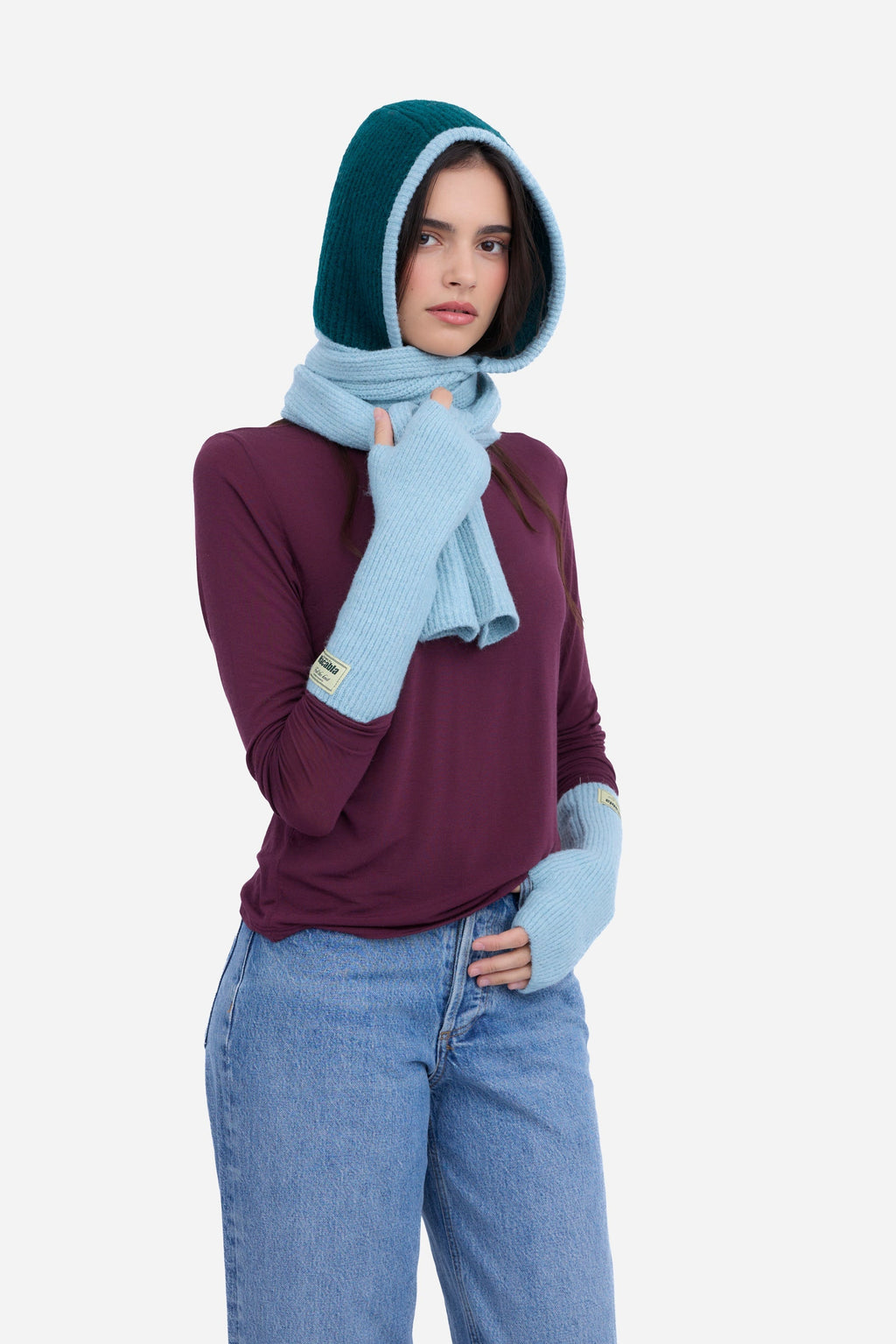 Moufles Bleu Clair