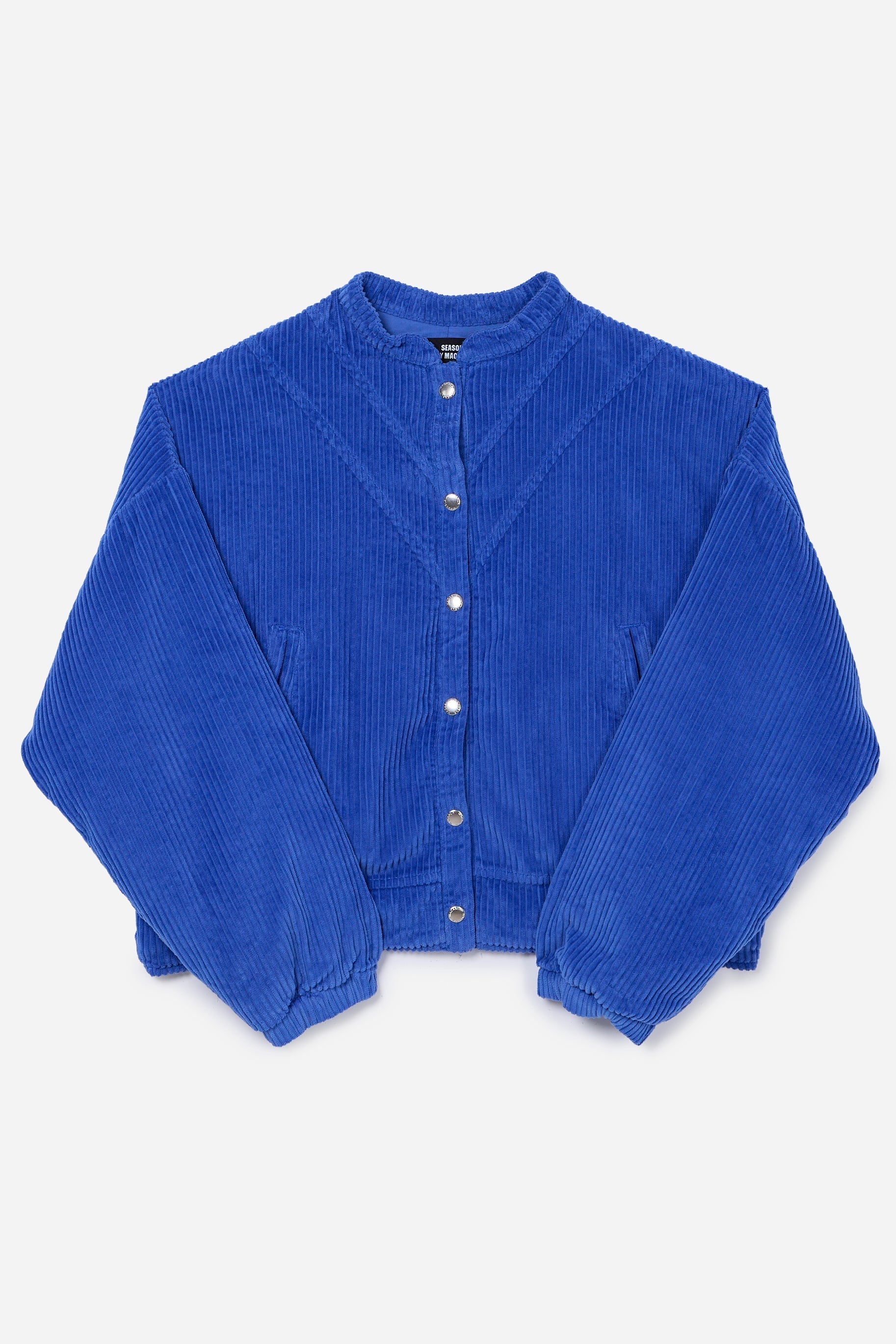 Blouson Aviateur En Velours Côtelé Bleu