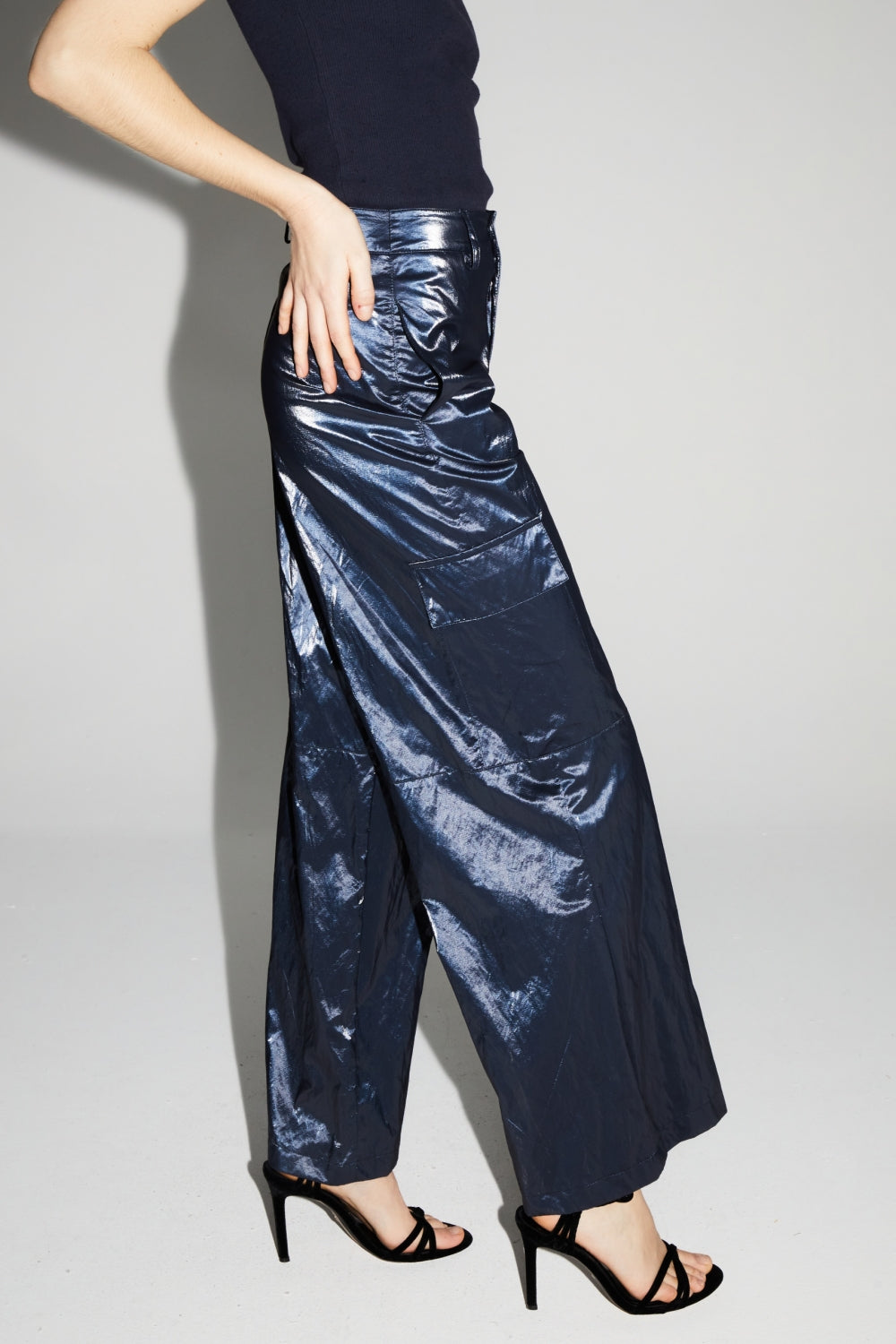 Pantalon Cargo Nolan Mercurio Blue Fabriqué En Italie