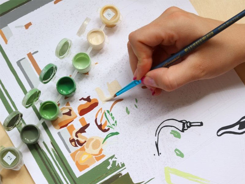 Coffret Peinture Au Numéro - Petit Pinceau - Boulangeries Parisiennes Par Ananya Bhandari