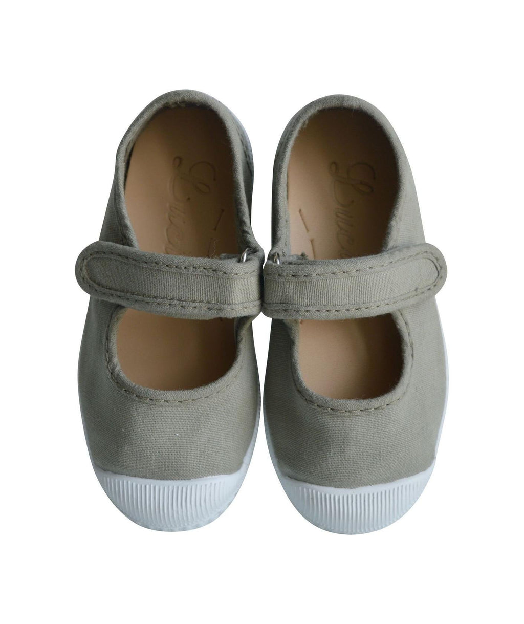Chaussures En Toiles Ballerines Babies Scratch - Vert De Gris - Fille