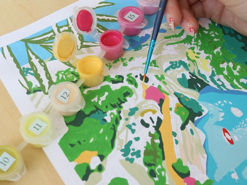 Coffret Peinture Au Numéro - Petit Pinceau - Les Gorges Du Verdon Par Nolwenn Studio