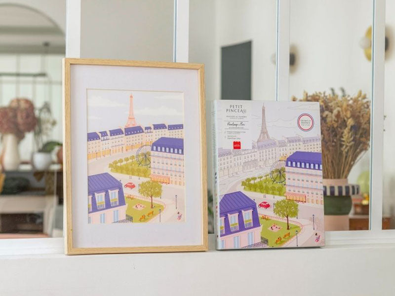 Coffret Peinture Au Numéro - Petit Pinceau - Un Printemps À Paris Par Mabel Sorrentino