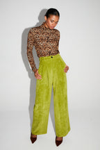 Pantalon Astrid Velours Vintage Anisé Fabriqué En Italie