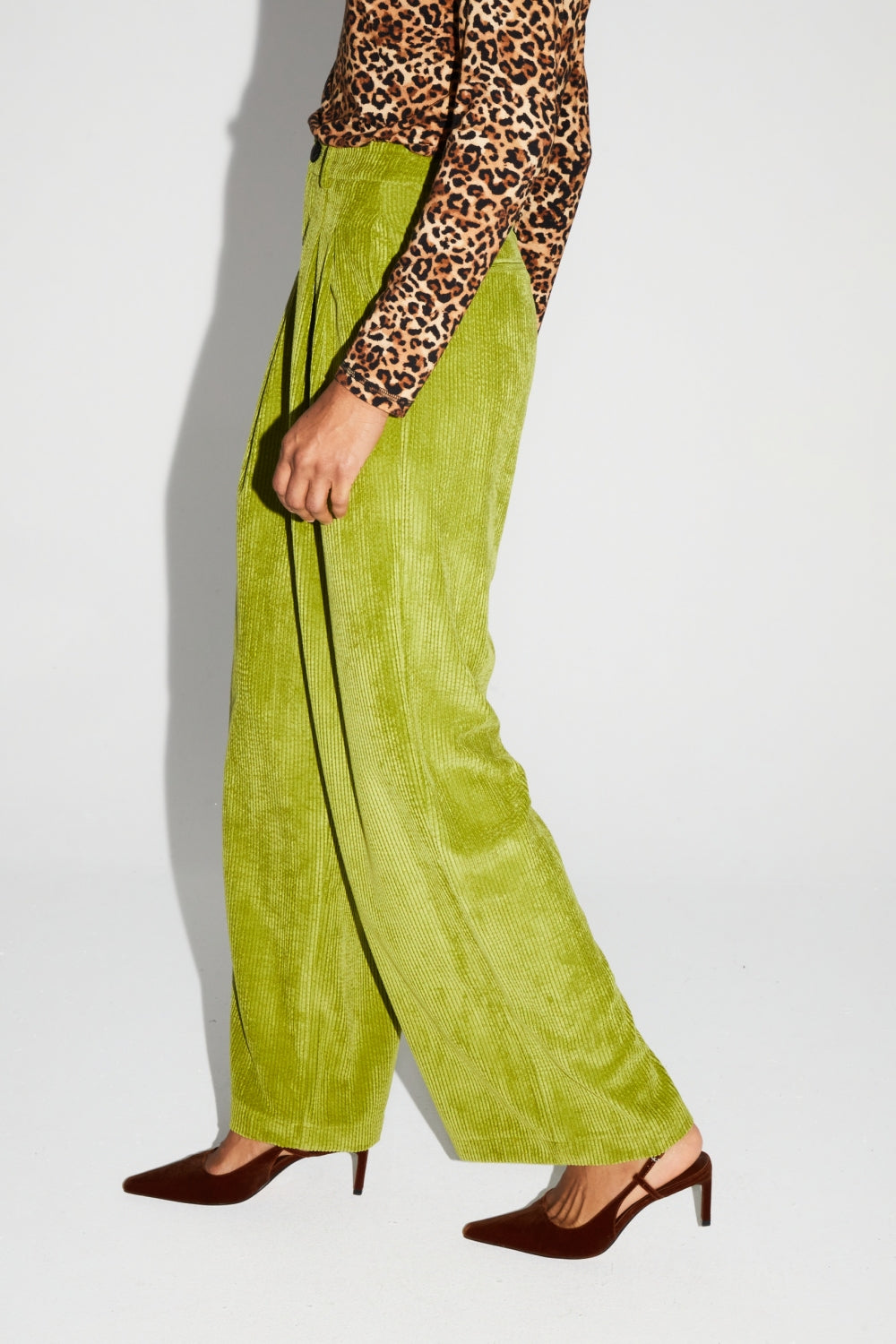 Pantalon Astrid Velours Vintage Anisé Fabriqué En Italie