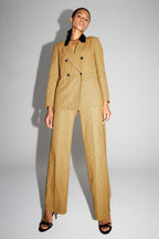 Pantalon Clark Pied De Poule Yellow Fabriqué En Italie