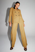 Pantalon Clark Pied De Poule Yellow Fabriqué En Italie