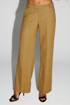 Pantalon Clark Pied De Poule Yellow Fabriqué En Italie