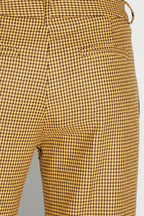 Pantalon Clark Pied De Poule Yellow Fabriqué En Italie