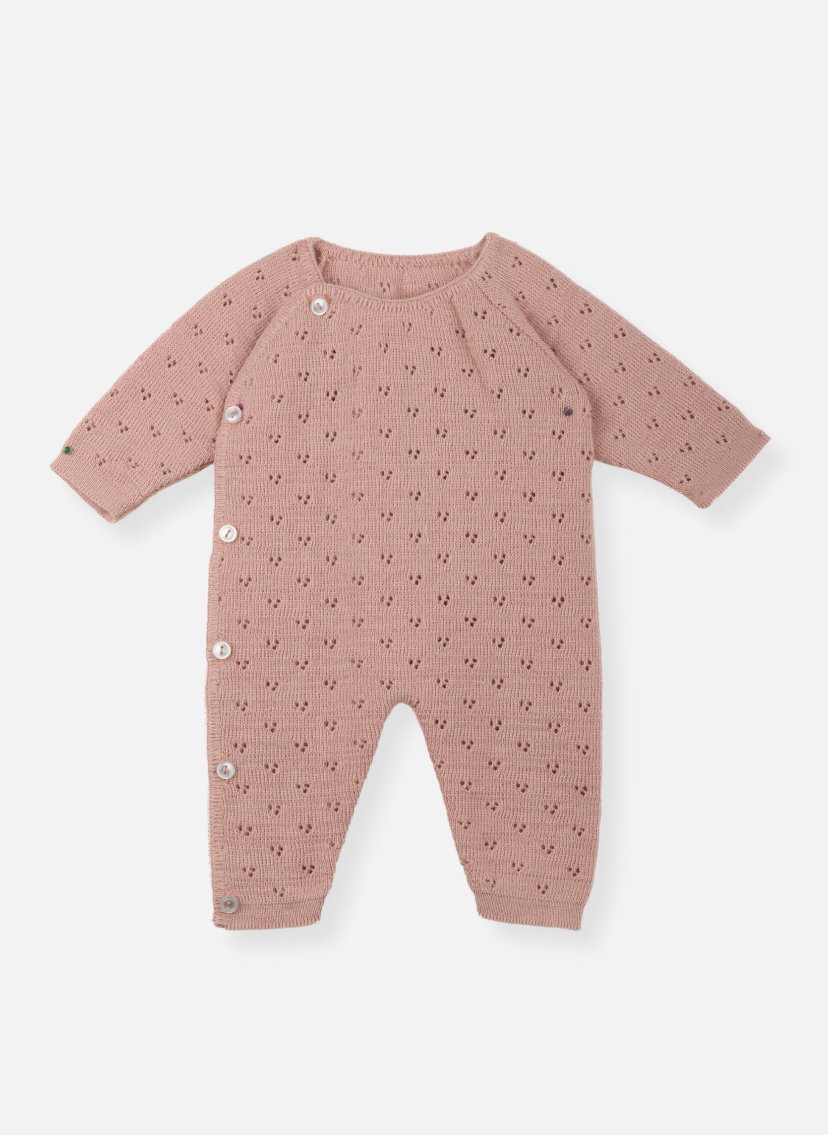 Combinaison Maille Ajourée - Rose Misty