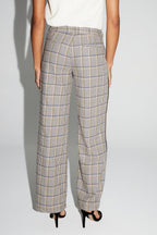 Pantalon Clark Pied De Poule Blue Fabriqué En Italie