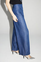 Pantalon Ada Lyocell Blue Fabriqué En Italie