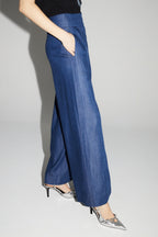Pantalon Ada Lyocell Blue Fabriqué En Italie