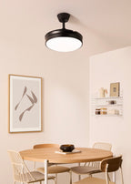 Wind Clear - Ventilateur De Plafond 40W Silencieux À Pales Rétractables Avec Éclairage Led - Noir