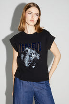 T-Shirt Robbie Tigre Noir Fabriqué Au Portugal