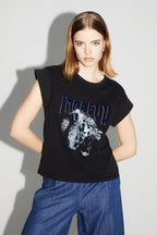 T-Shirt Robbie Tigre Noir Fabriqué Au Portugal