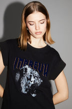T-Shirt Robbie Tigre Noir Fabriqué Au Portugal
