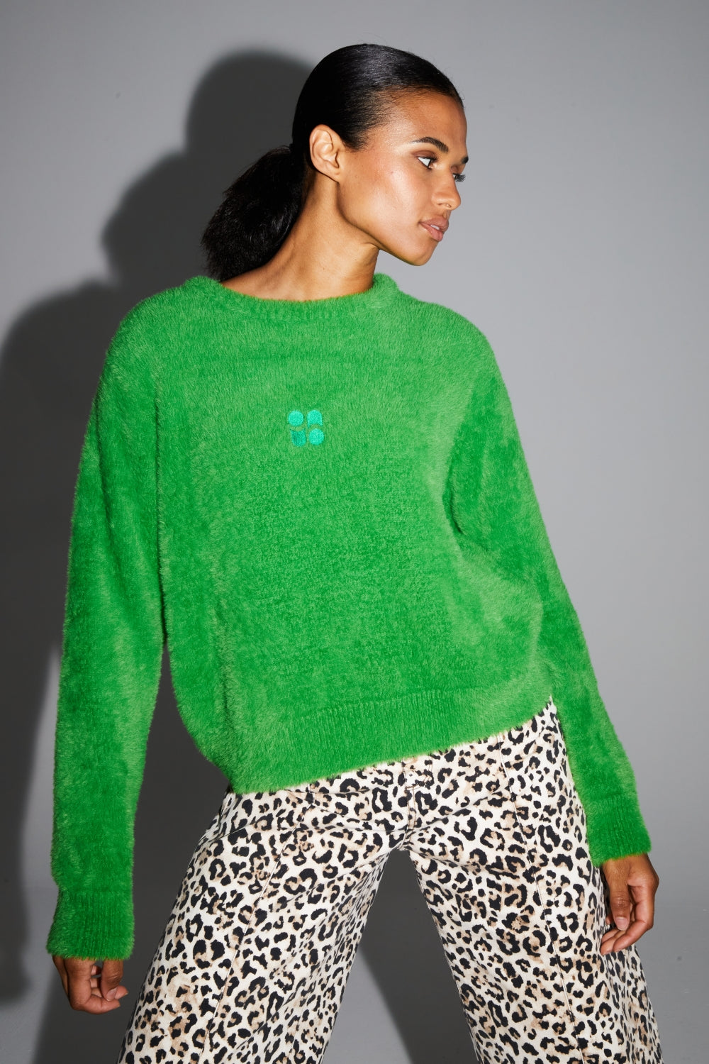 Maille Lina Fluffy Green Fabriquée Au Portugal