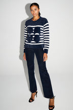 Maille Lina Fluffy Navy Fabriquée Au Portugal