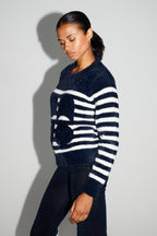 Maille Lina Fluffy Navy Fabriquée Au Portugal